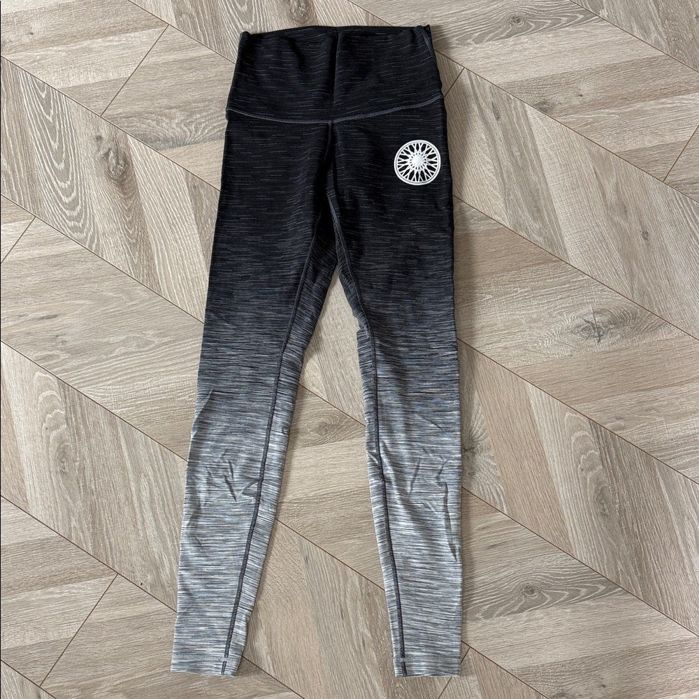 Soul Cycle x Lululemon Black to Gray Ombre Active Leggings